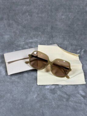 Velvet Canyon Lucky Sevens Oversized Square Sunglasses With OLIVE Frame & Brown